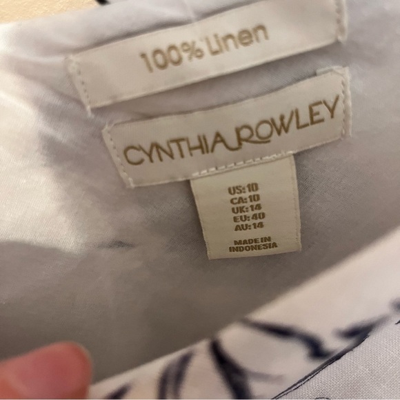 Cynthia Rowley White and Blue Linen Dress - Picture 6 of 7